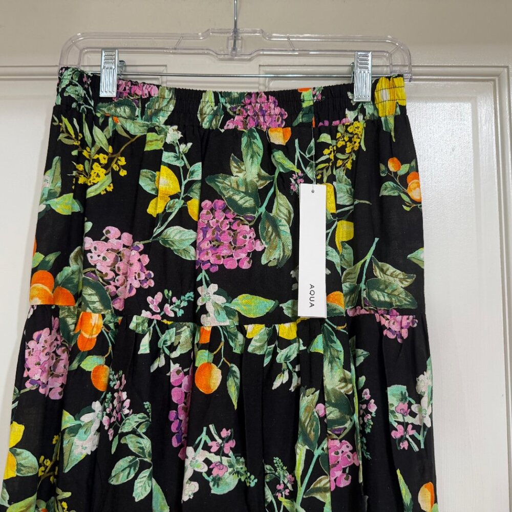 NEW with Tags Aqua beautiful Spring/Summer Floral skirt sz S - Picture 5 of 6
